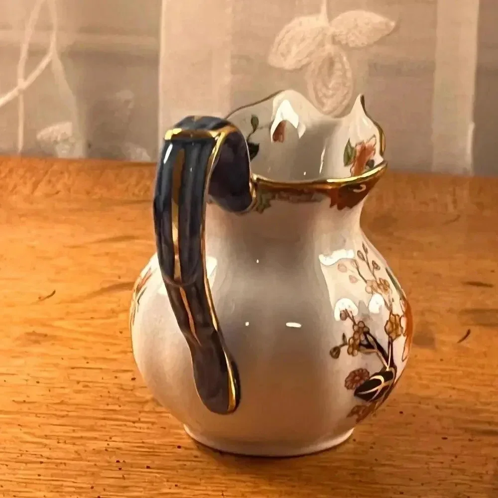 Royal Doulton Matsumai‎ Pitcher or Creamer Floral cobalt blue, gilded gold rim